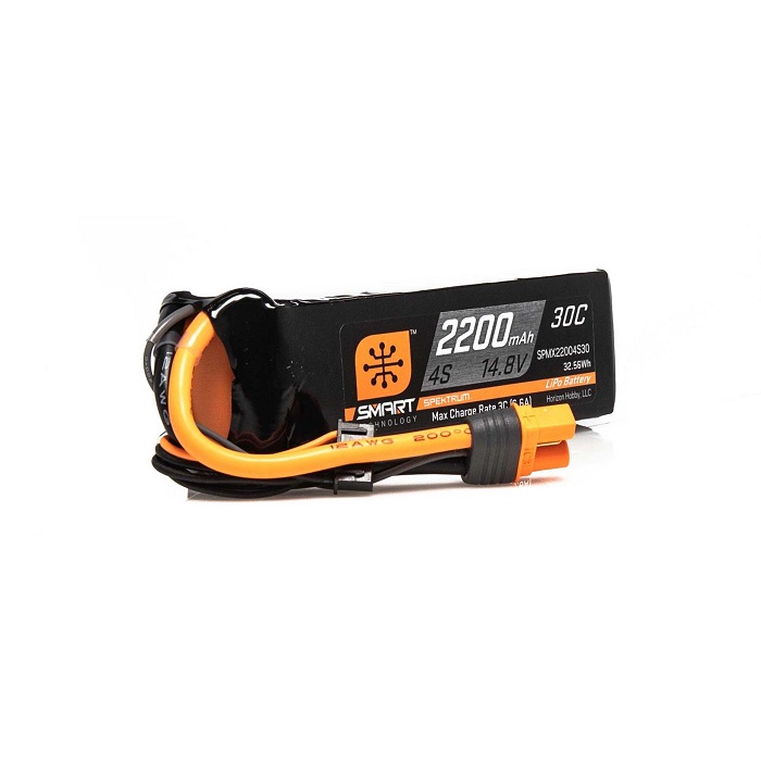 Spektrum 14.8V 2200mAh 4S 30C Smart LiPo IC3
